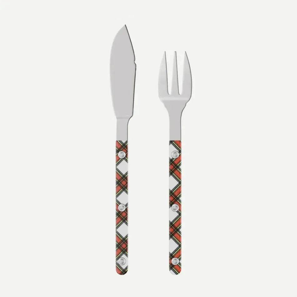 Bistrot Tartan White Fish Set 8"1/4