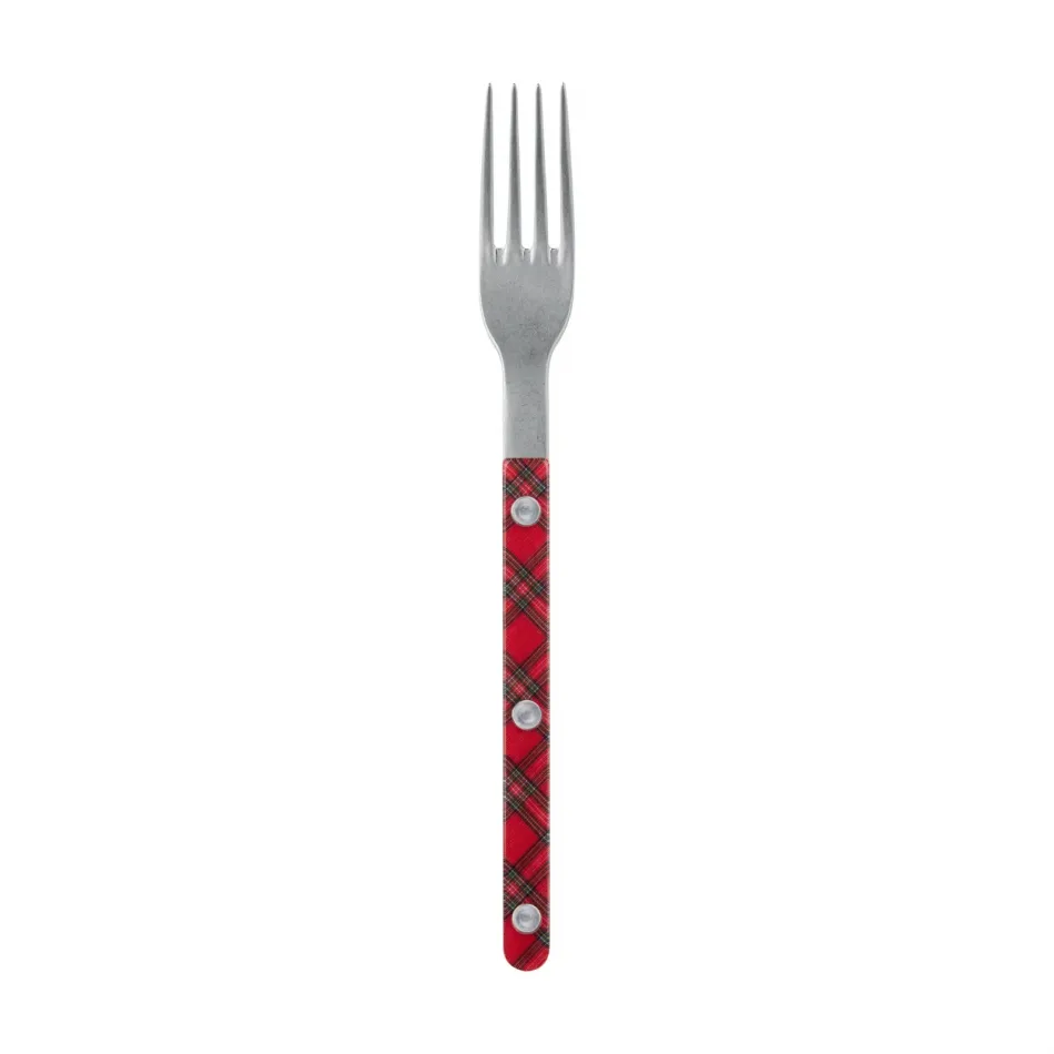 Bistrot Vintage Tartan Red Salad Fork 7.5"