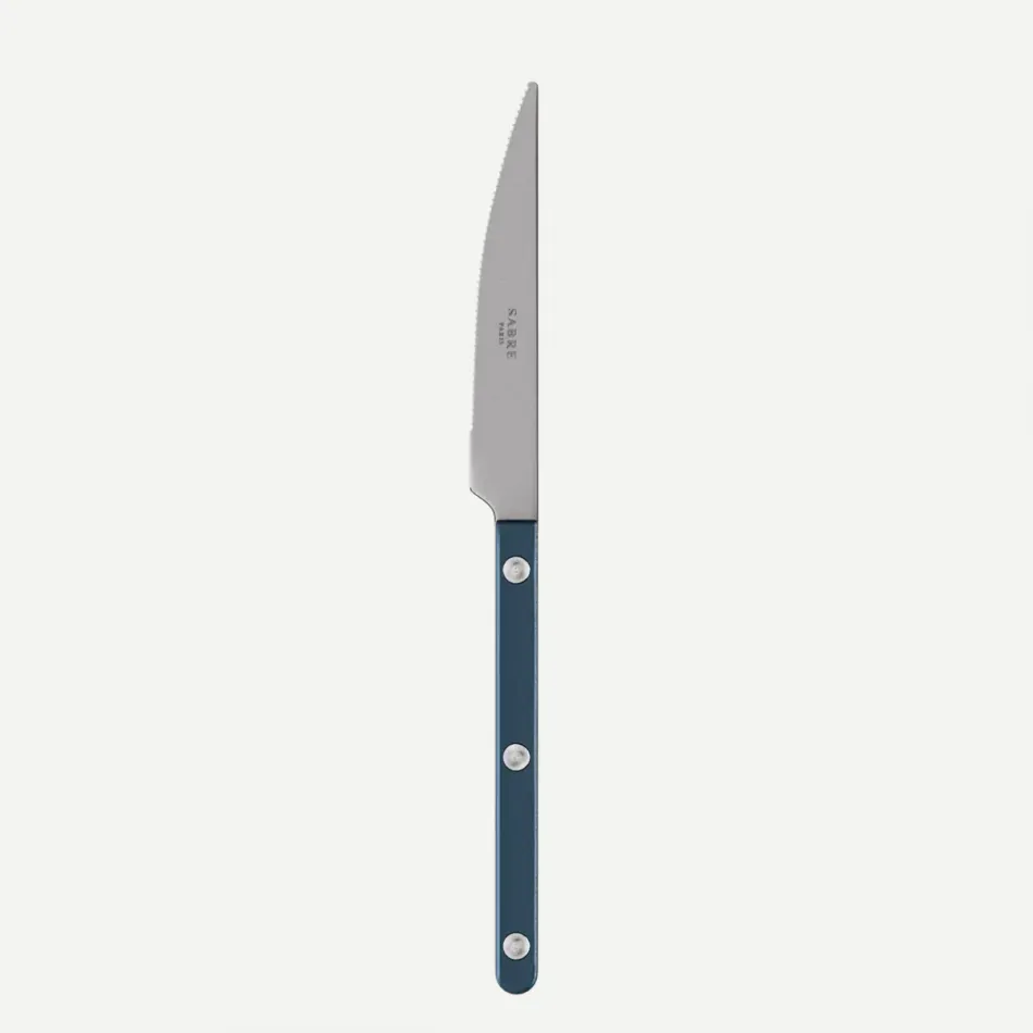 Bistrot Vintage Pearly Steel Blue Dessert Knife 8"