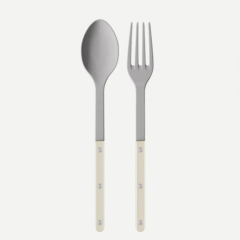 Bistrot Vintage Pearly Pearl 2-Pc Serving Set 10.25" (Fork, Spoon)
