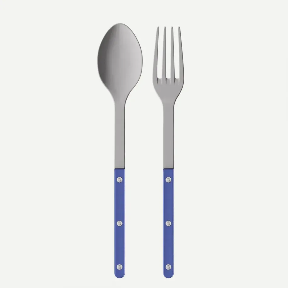 Bistrot Vintage Pearly Lapis Blue 2-Pc Serving Set 10.25" (Fork, Spoon)