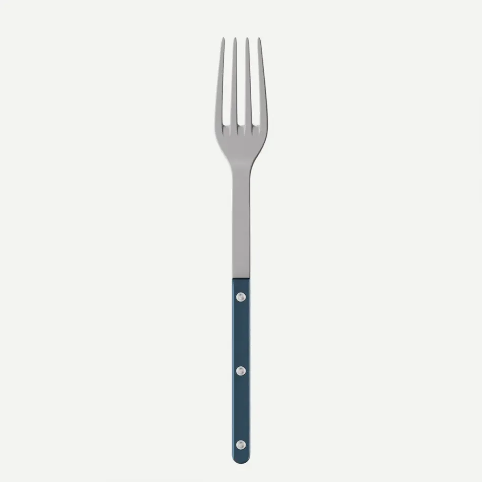 Bistrot Vintage Pearly Steel Blue Serving Fork 10.25"