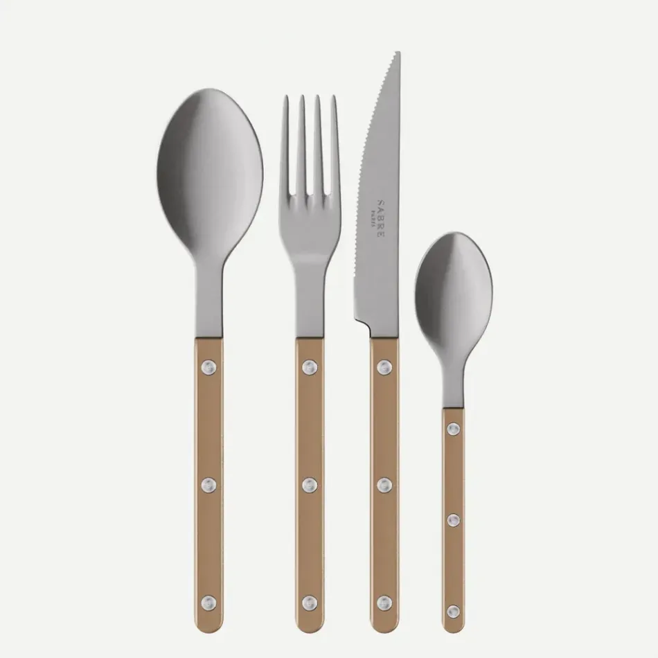 Bistrot Vintage Pearly Caramel 24 Pieces Cutlery Set 9.25"