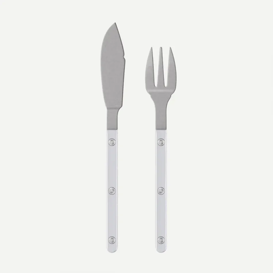 Bistrot Vintage Pearly White Fish Set 8.25"
