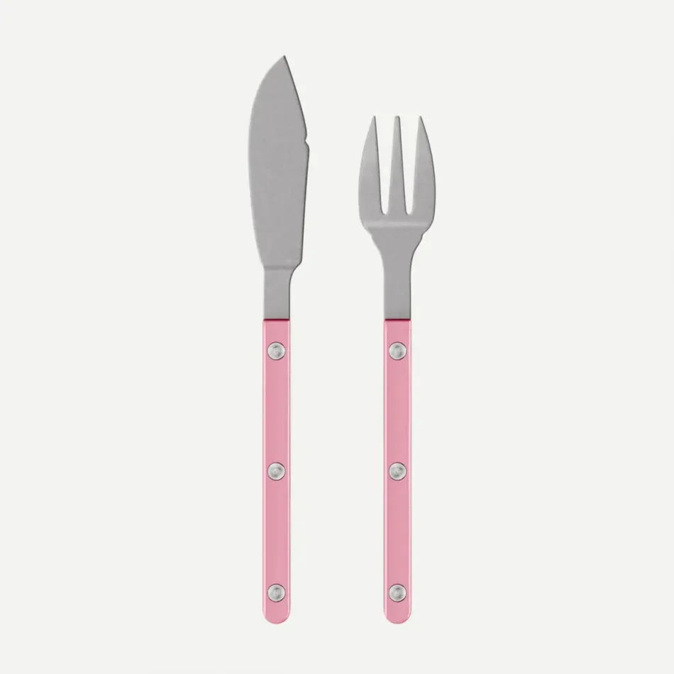Bistrot Vintage Pearly Soft Pink Fish Set 8.25" (Knife, Fork)