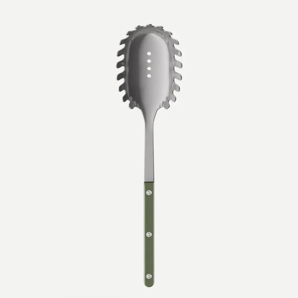 Bistrot Vintage Pearly Dark Green Spaghetti Spoon 10.5"