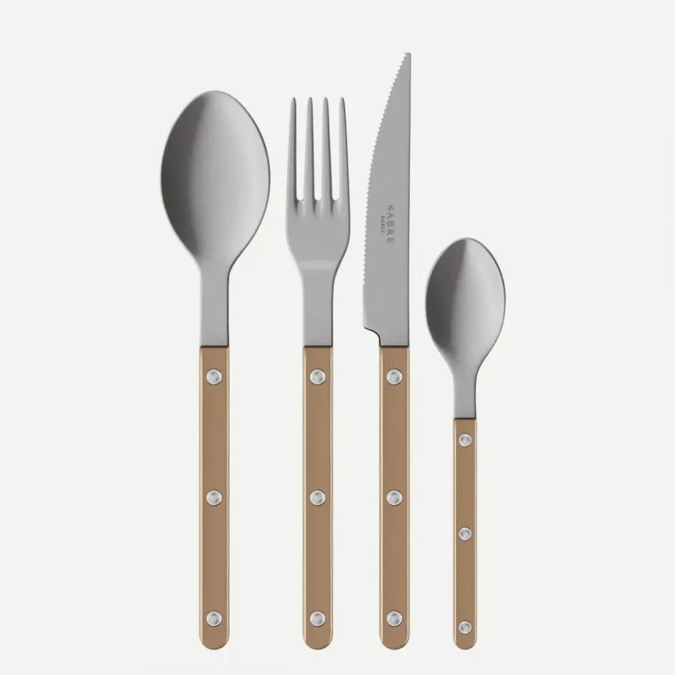 Bistrot Vintage Pearly Caramel 48 Pieces Cutlery Set 9.25"