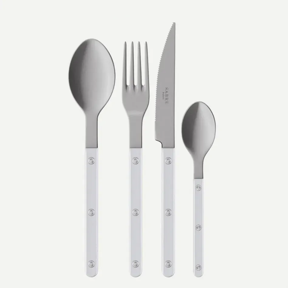 Bistrot Vintage Pearly White 48 Pieces Cutlery Set 9.25"