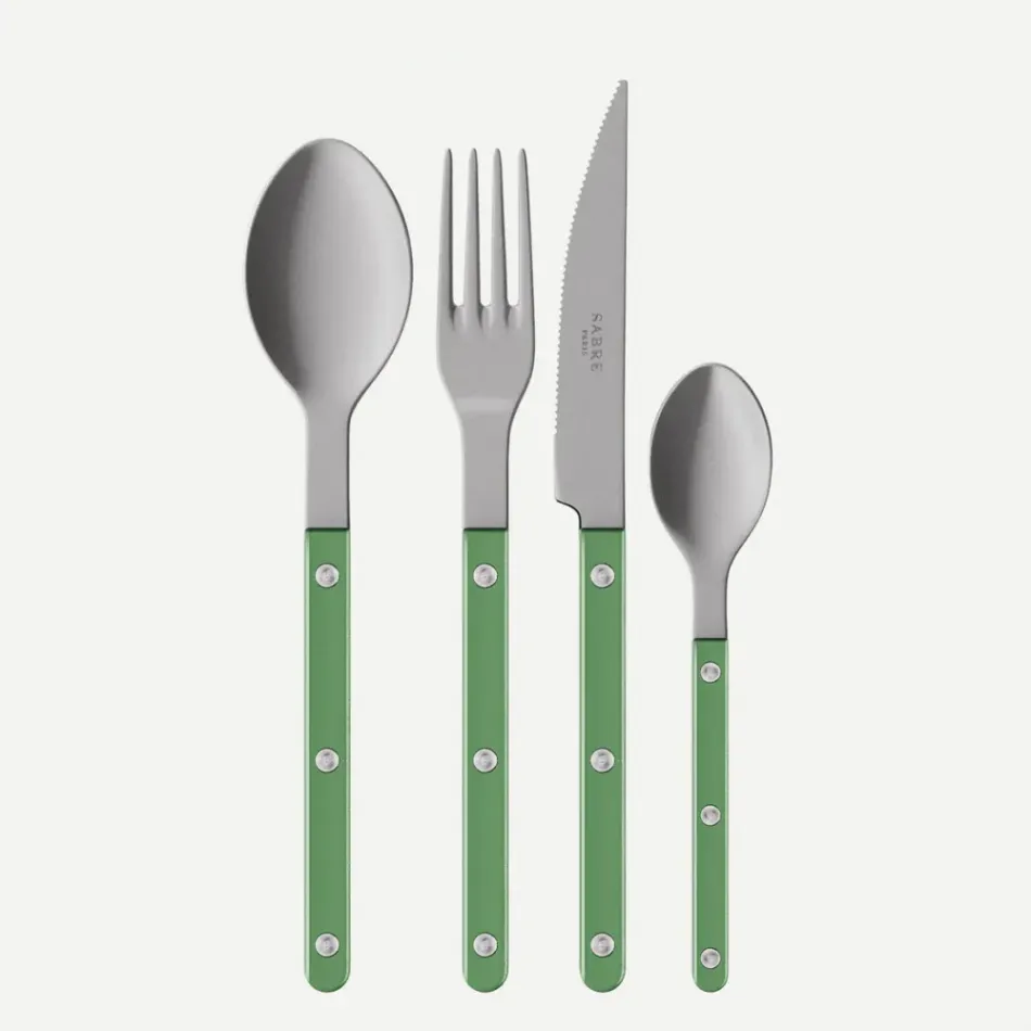 Bistrot Vintage Pearly Garden Green 48 Pieces Cutlery Set 9.25"