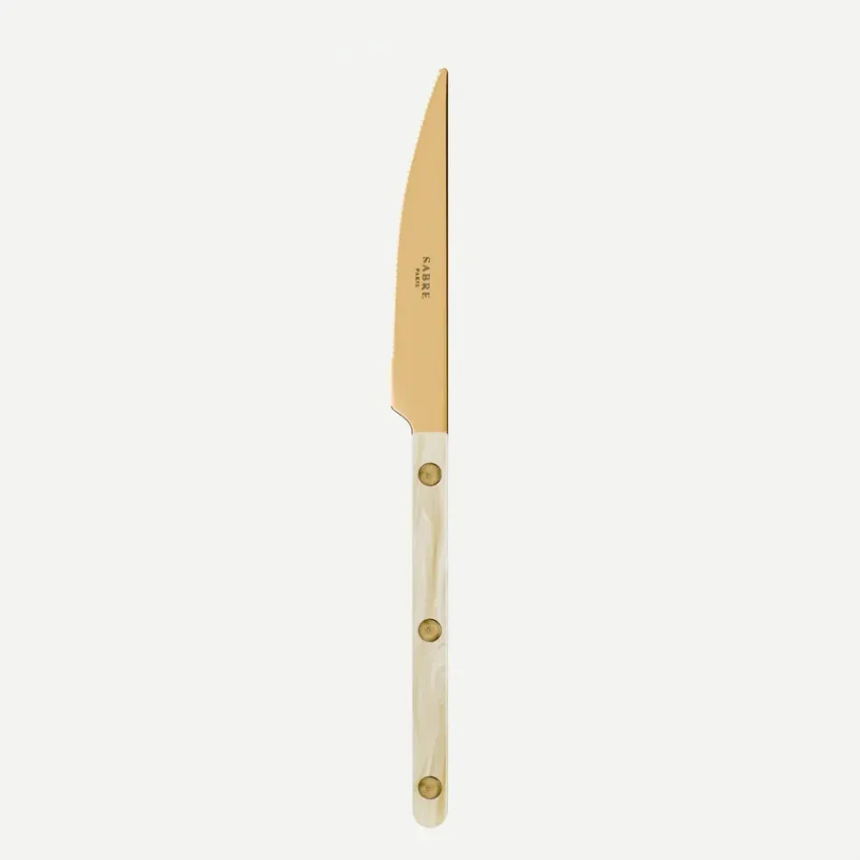 Bistrot Gold Horn Faux Horn Dessert Knife 8"