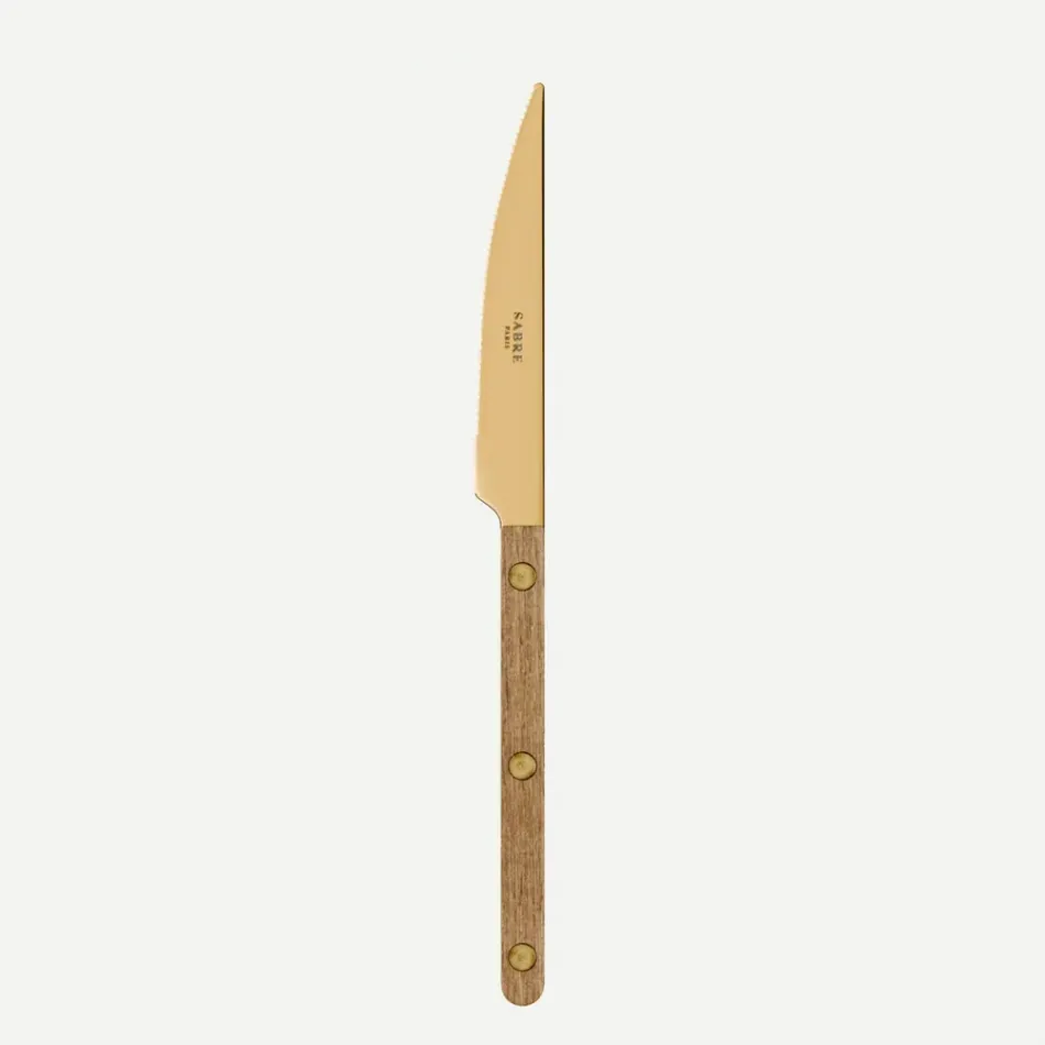 Bistrot Gold Teak Teak Dessert Knife 8"