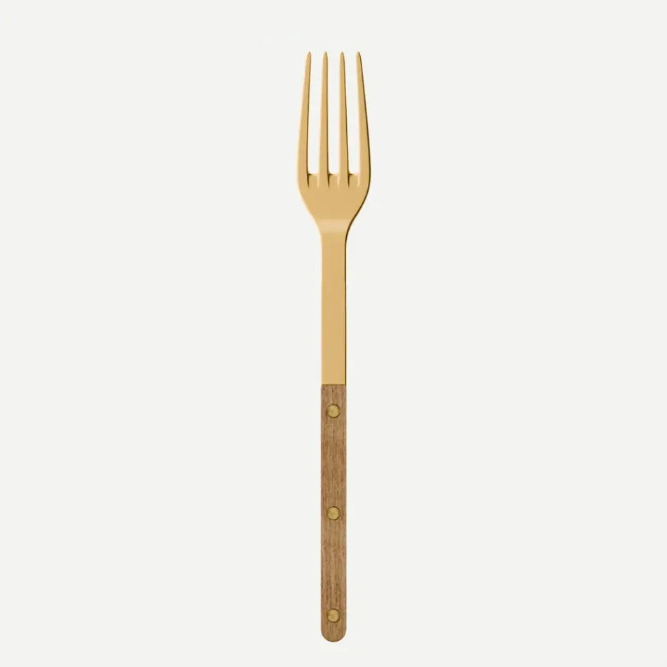 Bistrot Gold Teak Teak Serving Fork 10"1/4