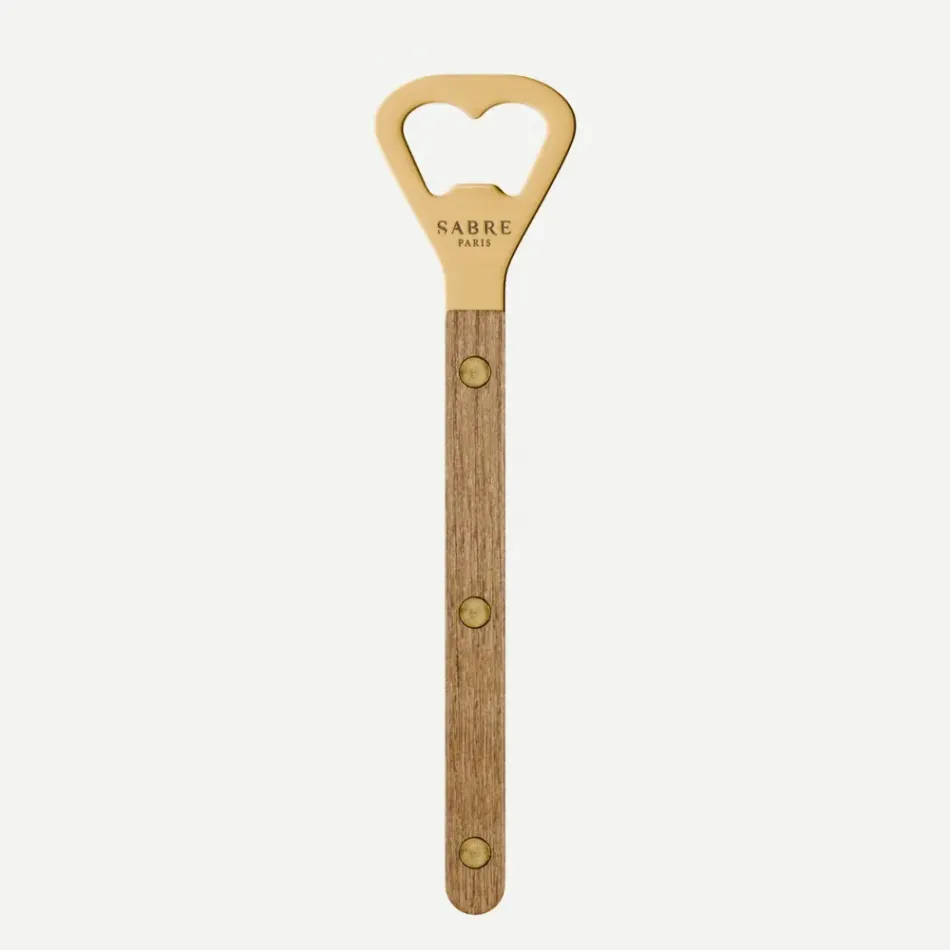 Bistrot Gold Teak Teak Bottle Opener 6"1/4