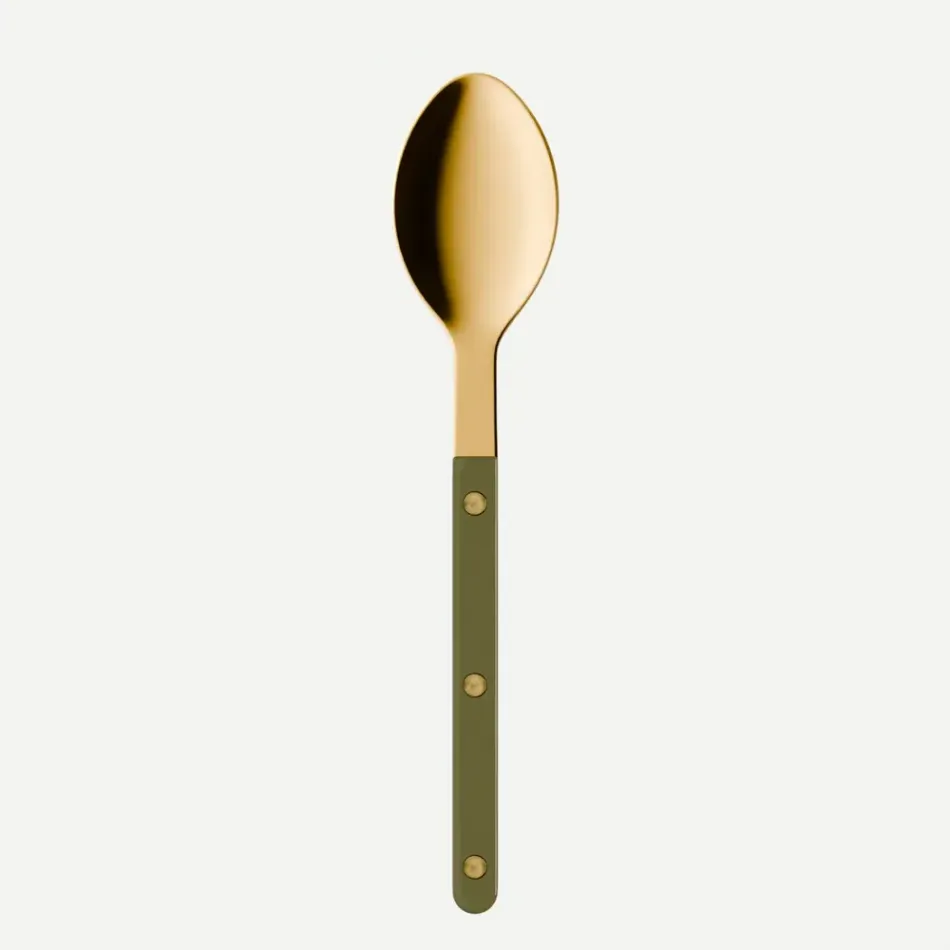 Bistrot Gold Solid Green Fern Soup Spoon 8"1/2