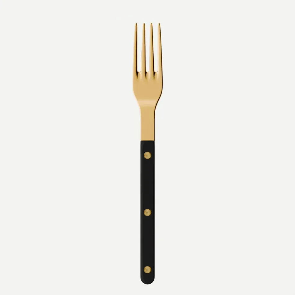 Bistrot Gold Solid Black Dinner Fork 8"1/2