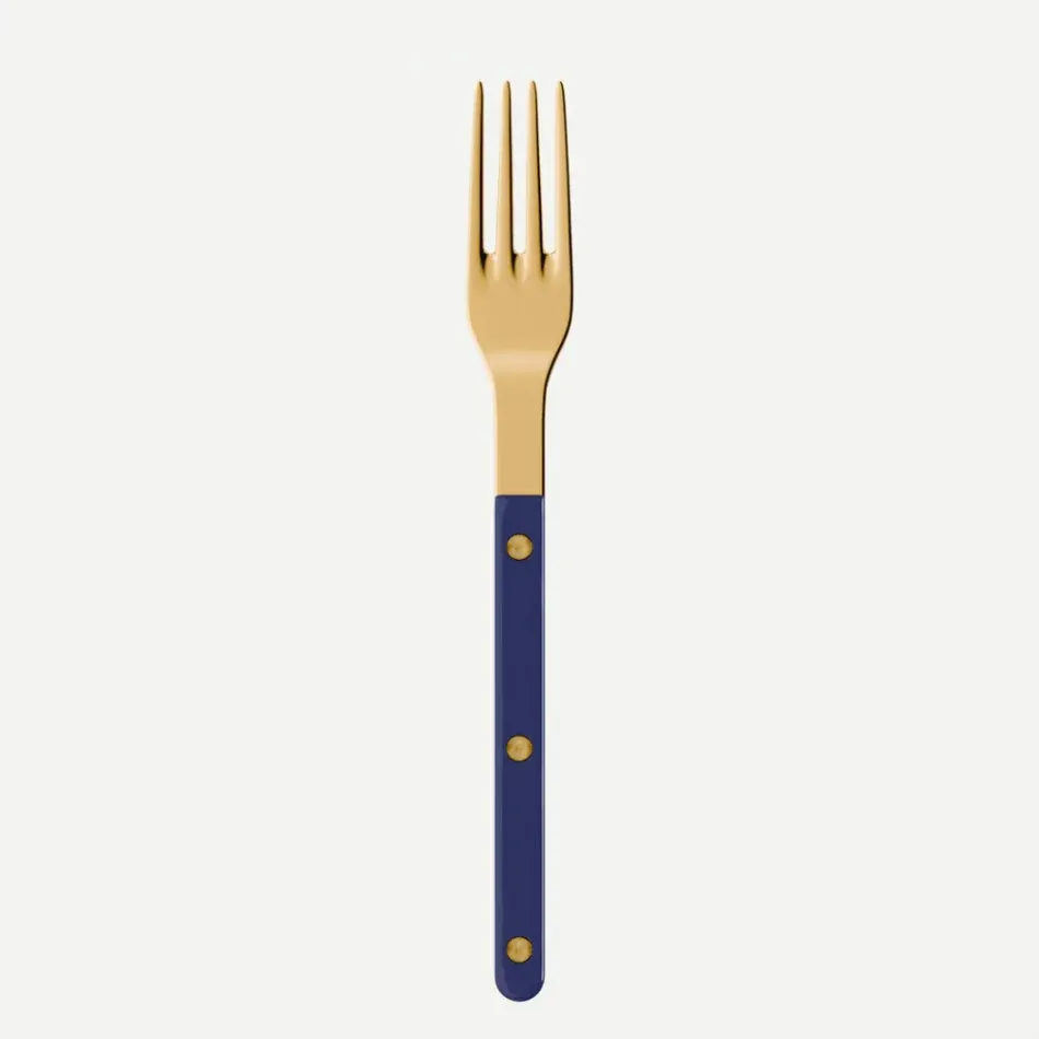 Bistrot Gold Solid Navy Blue Dinner Fork 8"1/2