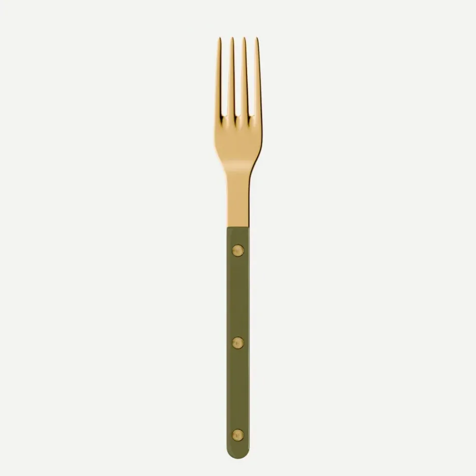 Bistrot Gold Solid Green Fern Dinner Fork 8"1/2