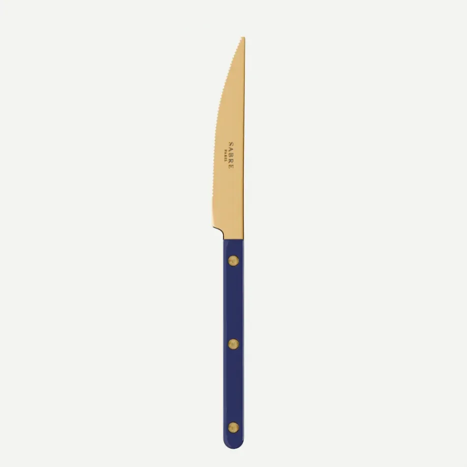 Bistrot Gold Solid Navy Blue Dinner Knife 9"1/4