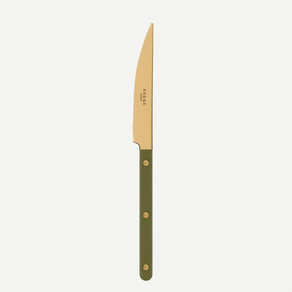 Bistrot Gold Solid Green Fern Dinner Knife 9"1/4