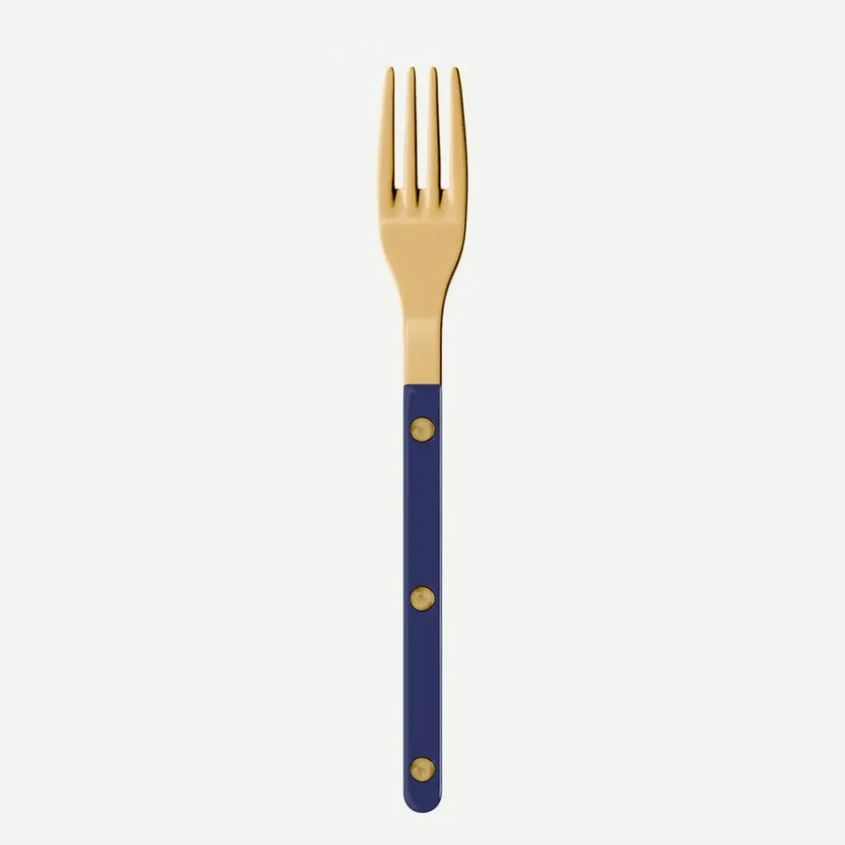 Bistrot Gold Solid Navy Blue Salad Fork 7"1/2