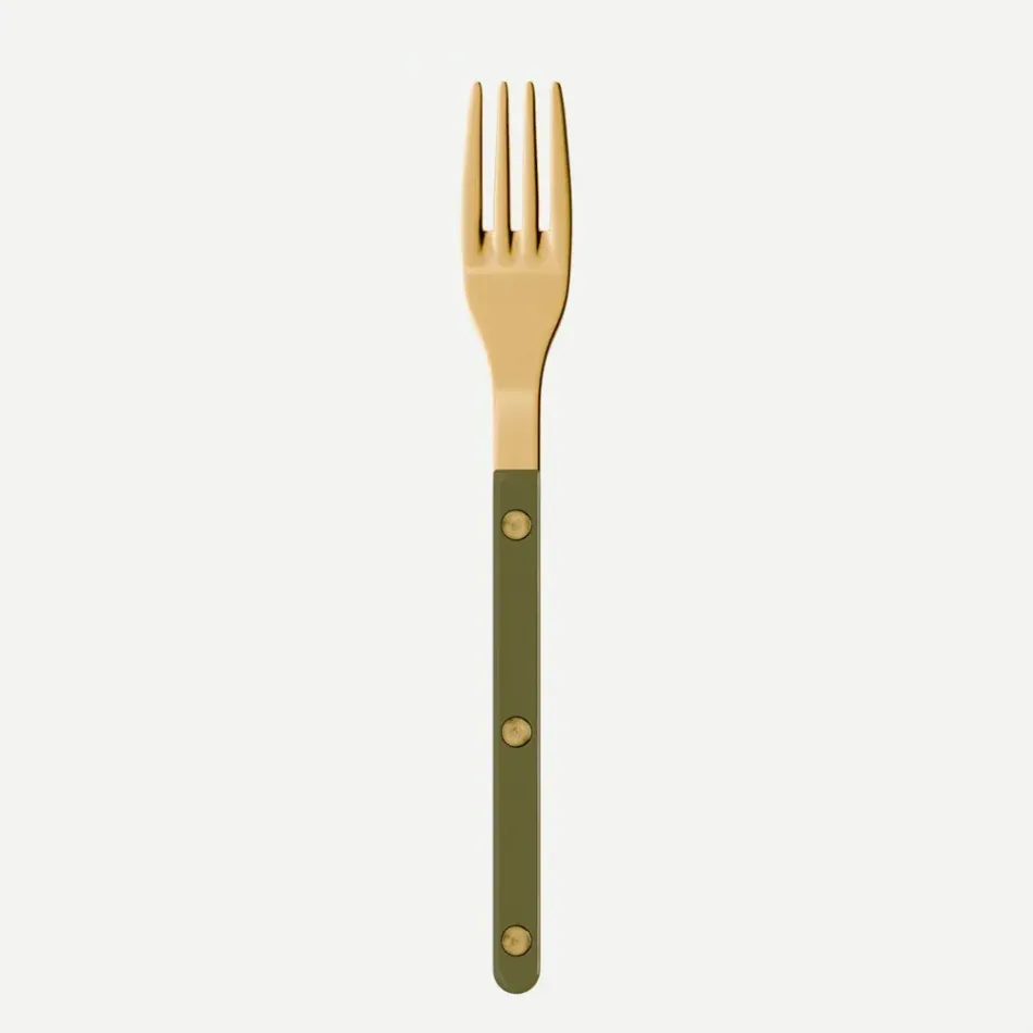 Bistrot Gold Solid Green Fern Salad Fork 7"1/2