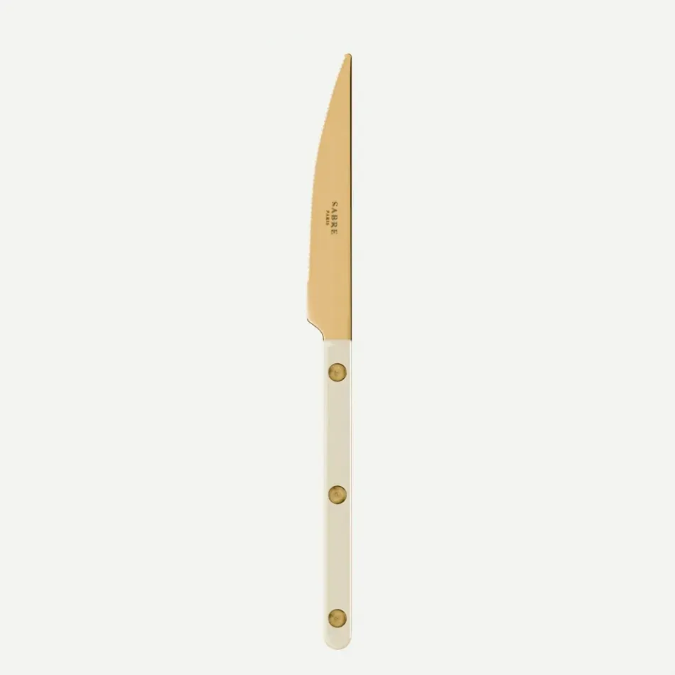Bistrot Gold Solid Ivory Dessert Knife 8"