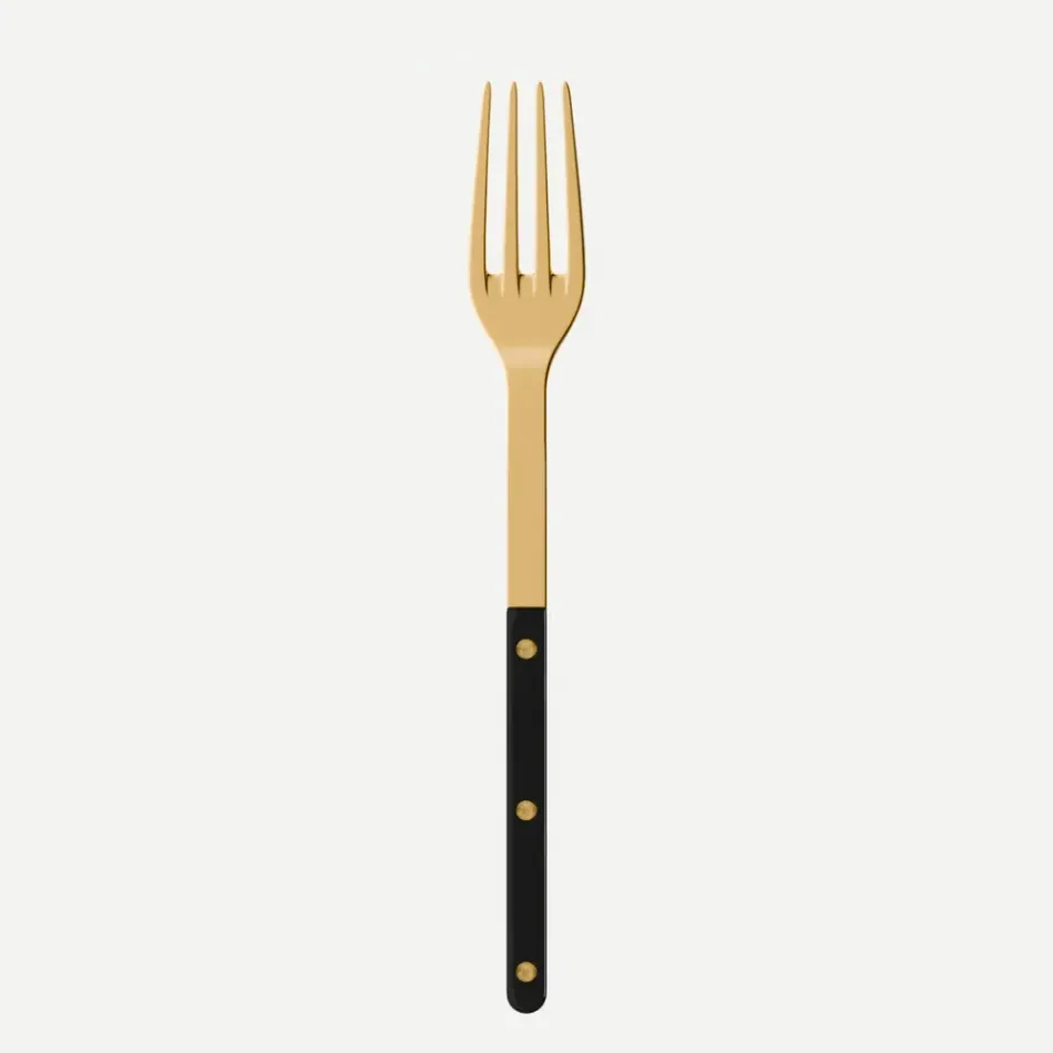 Bistrot Gold Solid Black Serving Fork 10"1/4