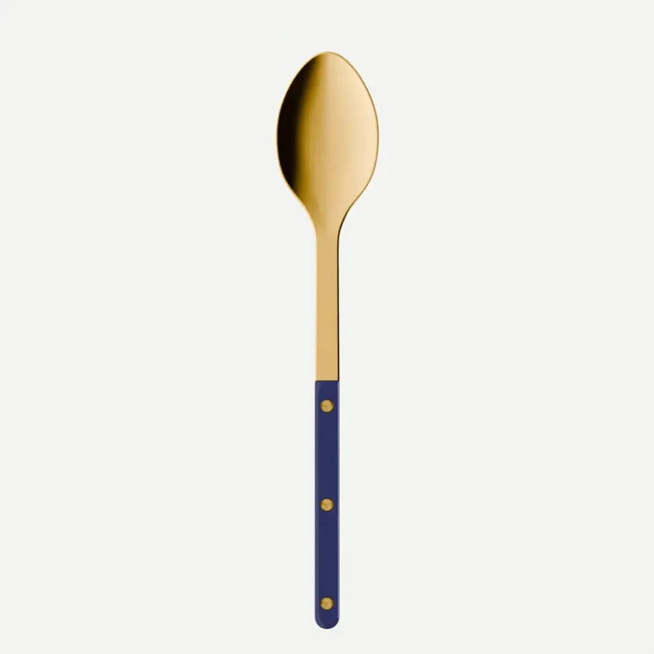 Bistrot Gold Solid Navy Blue Serving Spoon 10"1/4