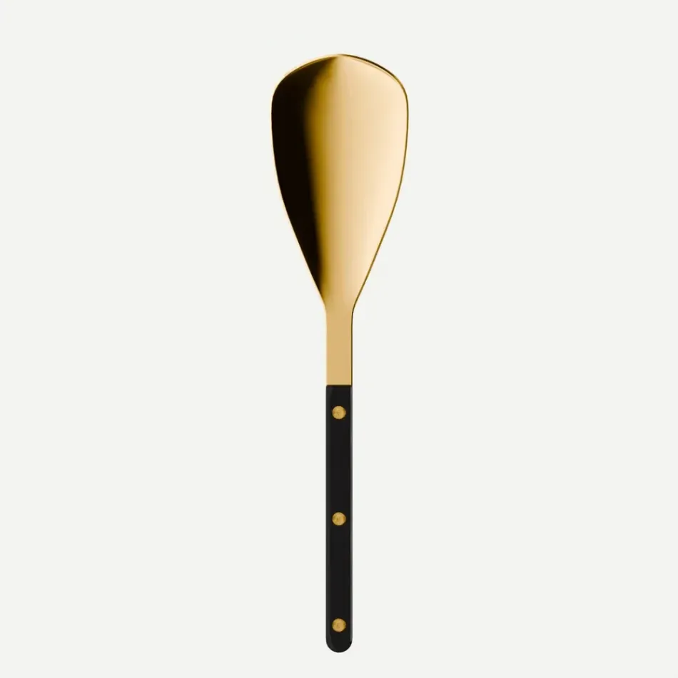 Bistrot Gold Solid Black Rice Spoon 10"1/4