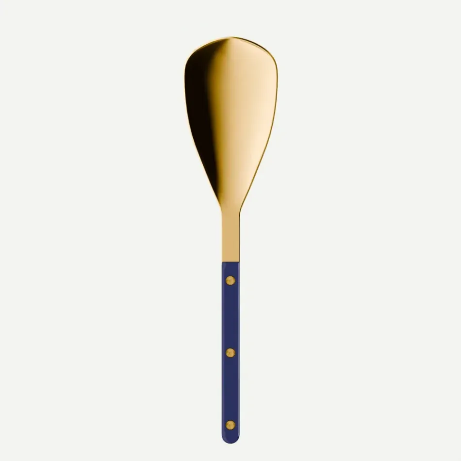 Bistrot Gold Solid Navy Blue Rice Spoon 10"1/4