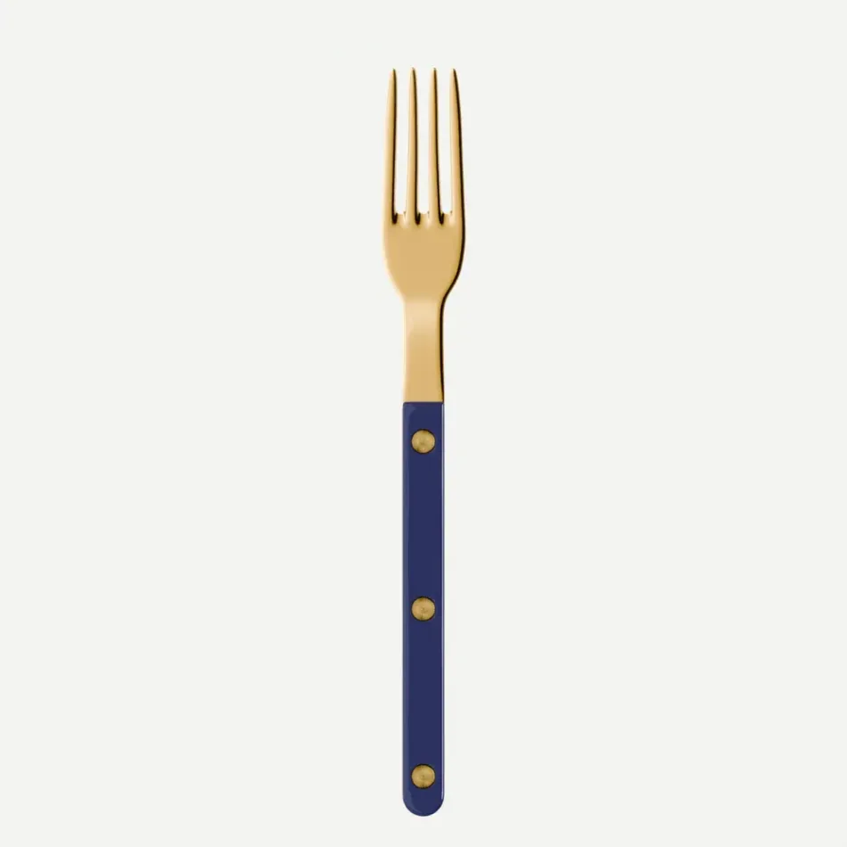 Bistrot Gold Solid Navy Blue Small Fork 6"1/2