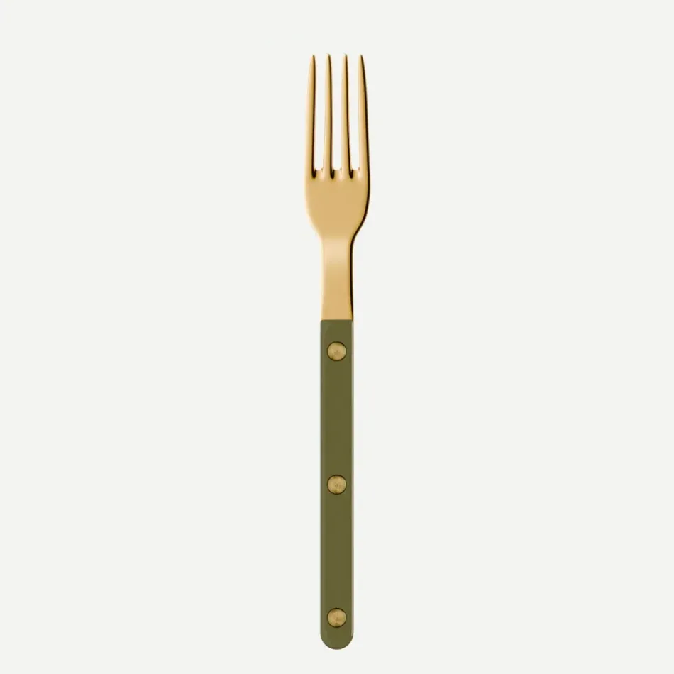 Bistrot Gold Solid Green Fern Small Fork 6"1/2