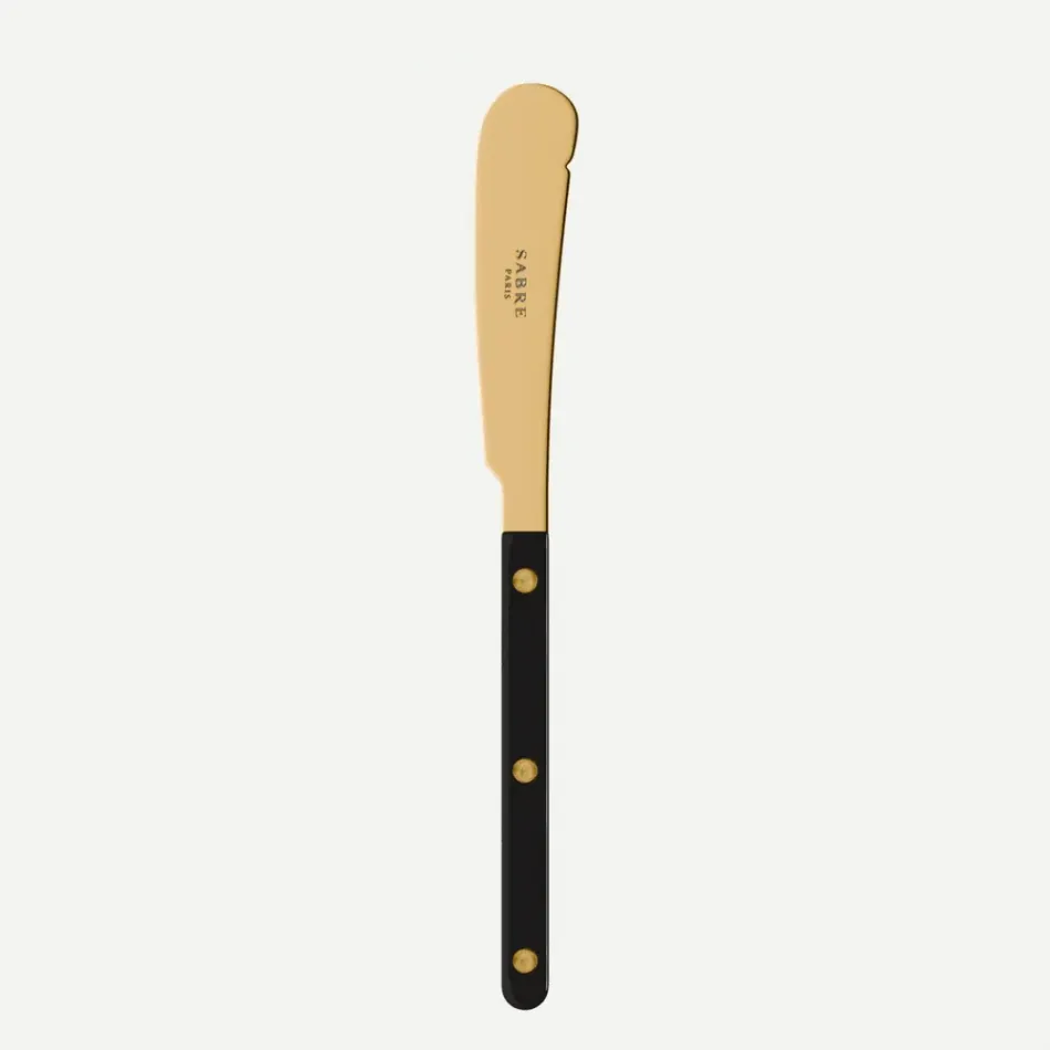 Bistrot Gold Solid Black Butter Knife 7"3/4