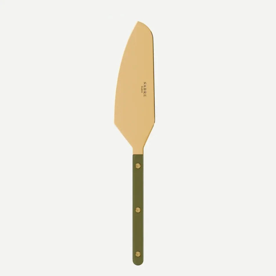 Bistrot Gold Solid Green Fern Tart Slicer 10"