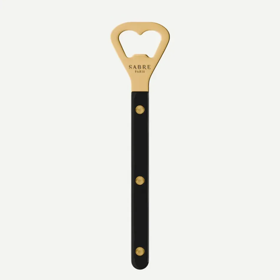 Bistrot Gold Solid Black Bottle Opener 6"1/4