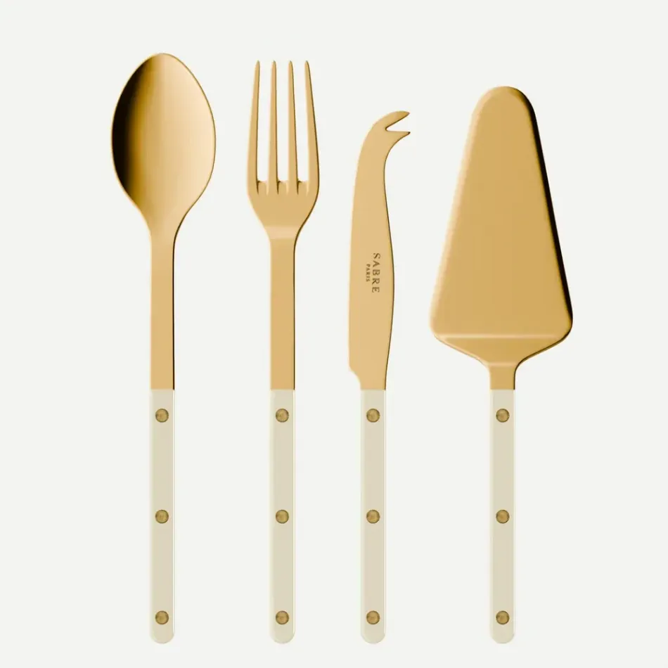 Bistrot Gold Solid Ivory Set Of 4 Bistrot Must-Have Serving Pieces