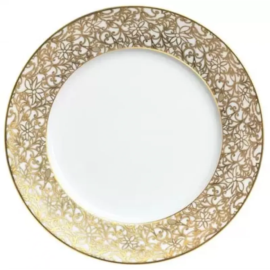 Salamanque Or/Gold White Buffet Plate Diam 12.2 in