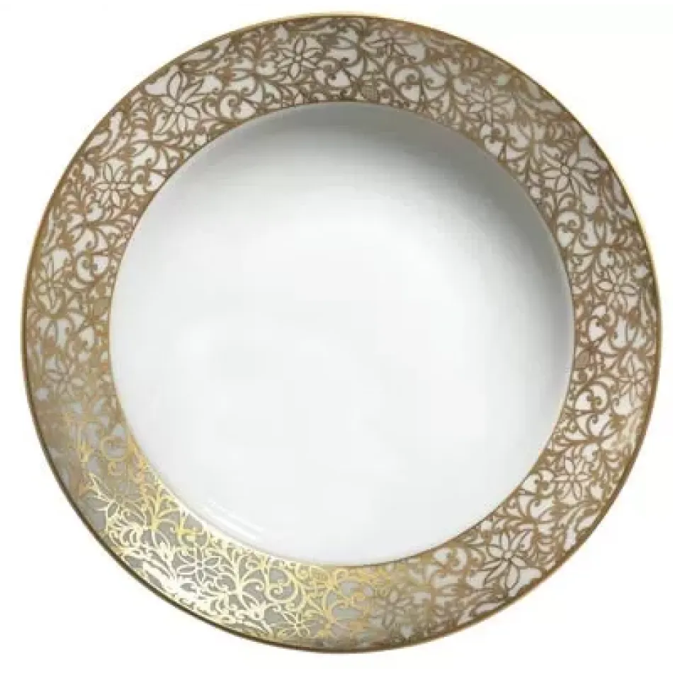 Salamanque Or/Gold White Deep Chop Plate Diam 11.6 in