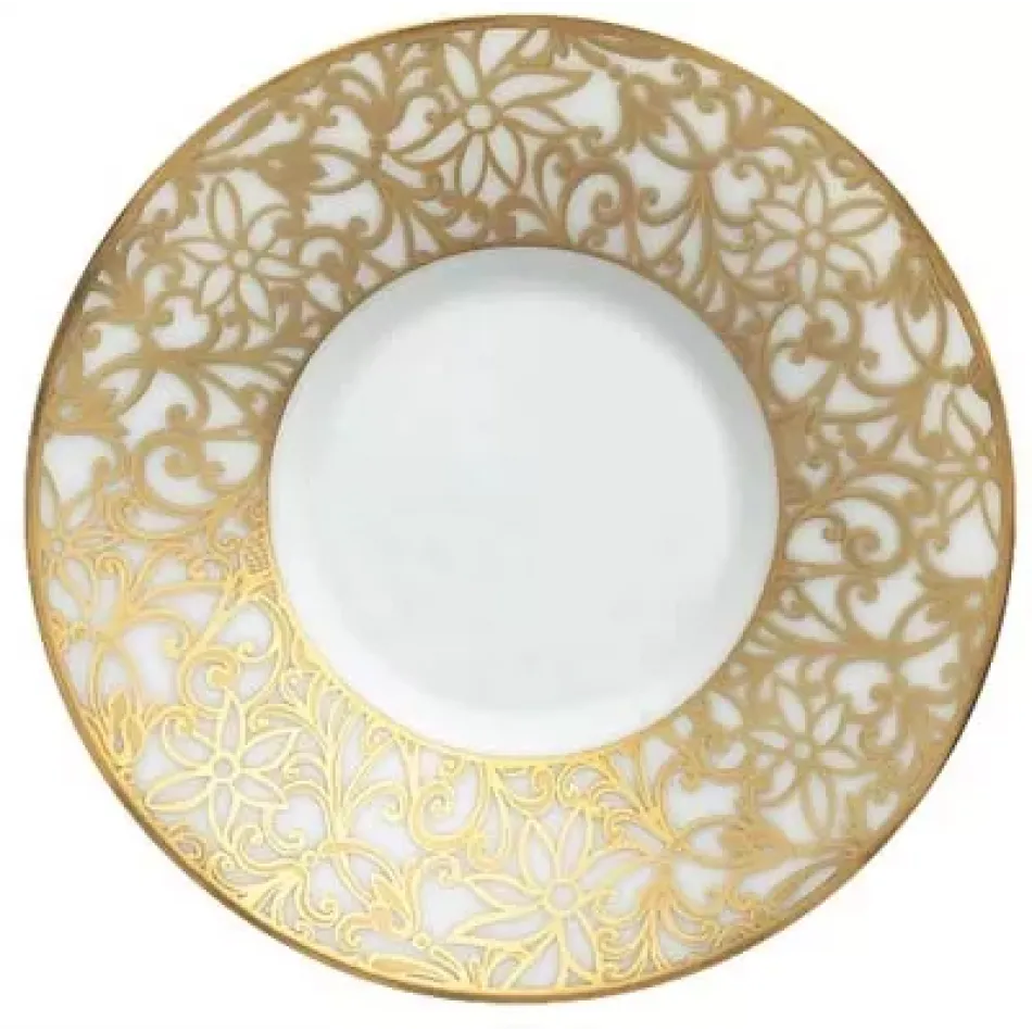 Salamanque Or/Gold White Coffee Saucer Diam 5.2 in