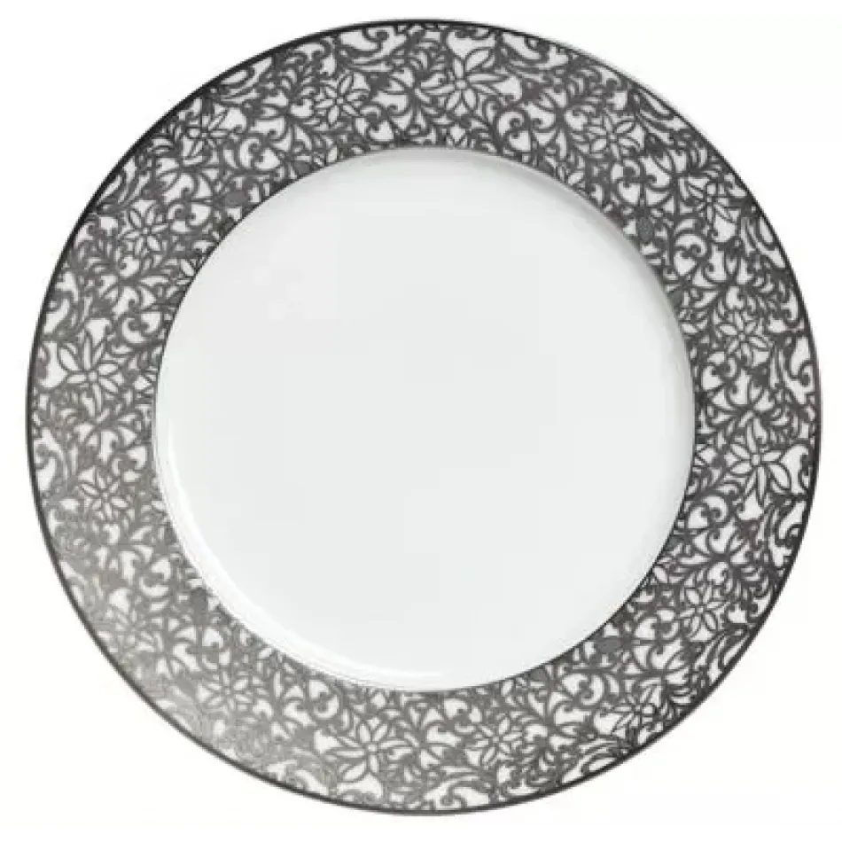 Salamanque Platinum White Buffet Plate Round 12.2 in.