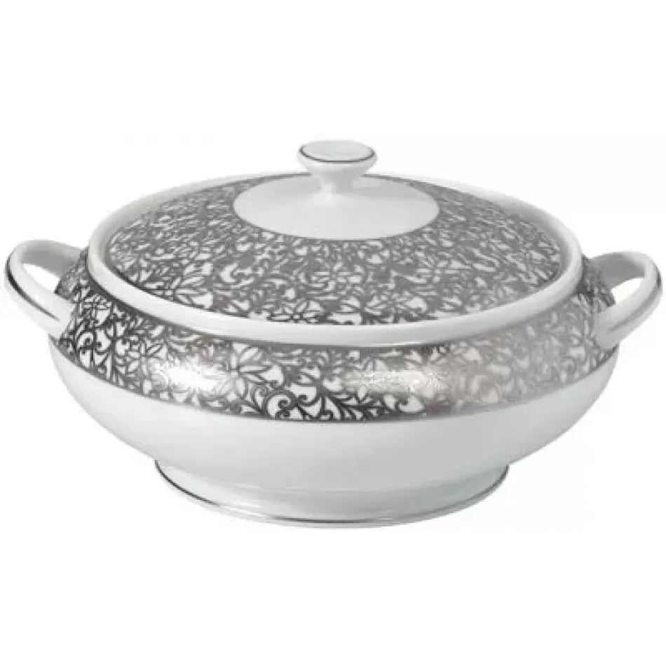 Salamanque Platinum White  Soup Tureen Diam 9.8 in