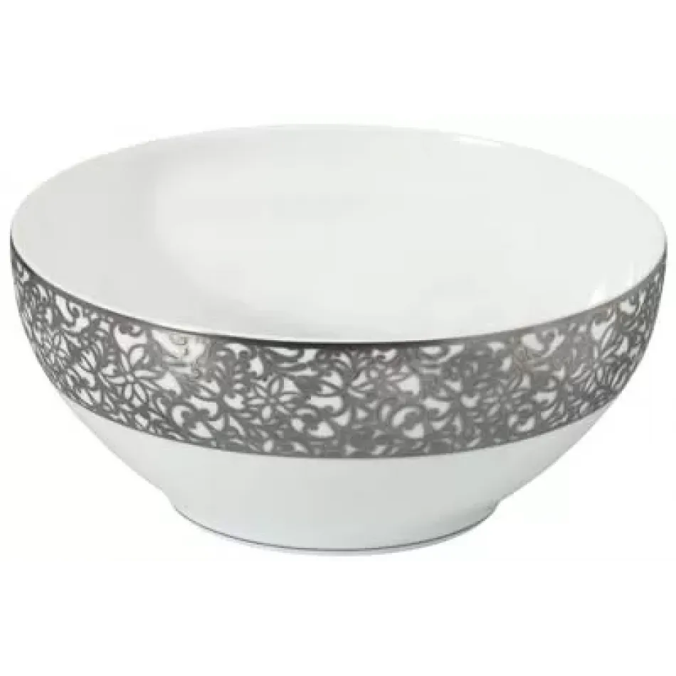 Salamanque Platinum White Salad Bowl Round 9.8 in.