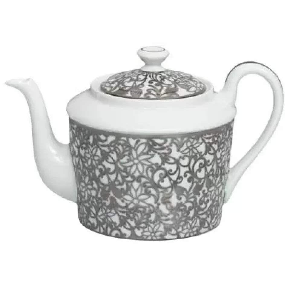 Salamanque Platinum White  Tea Pot Diam 3.8 in