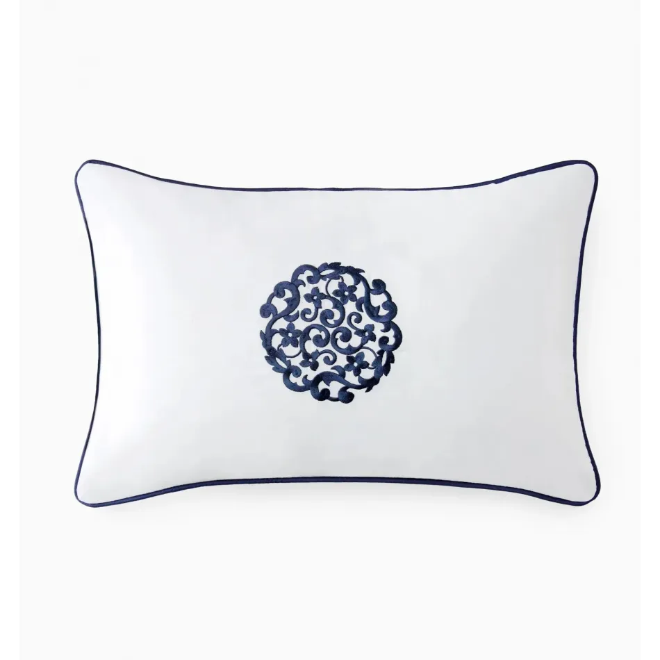 Storia Decorative Pillow 12 x 18 White/Navy