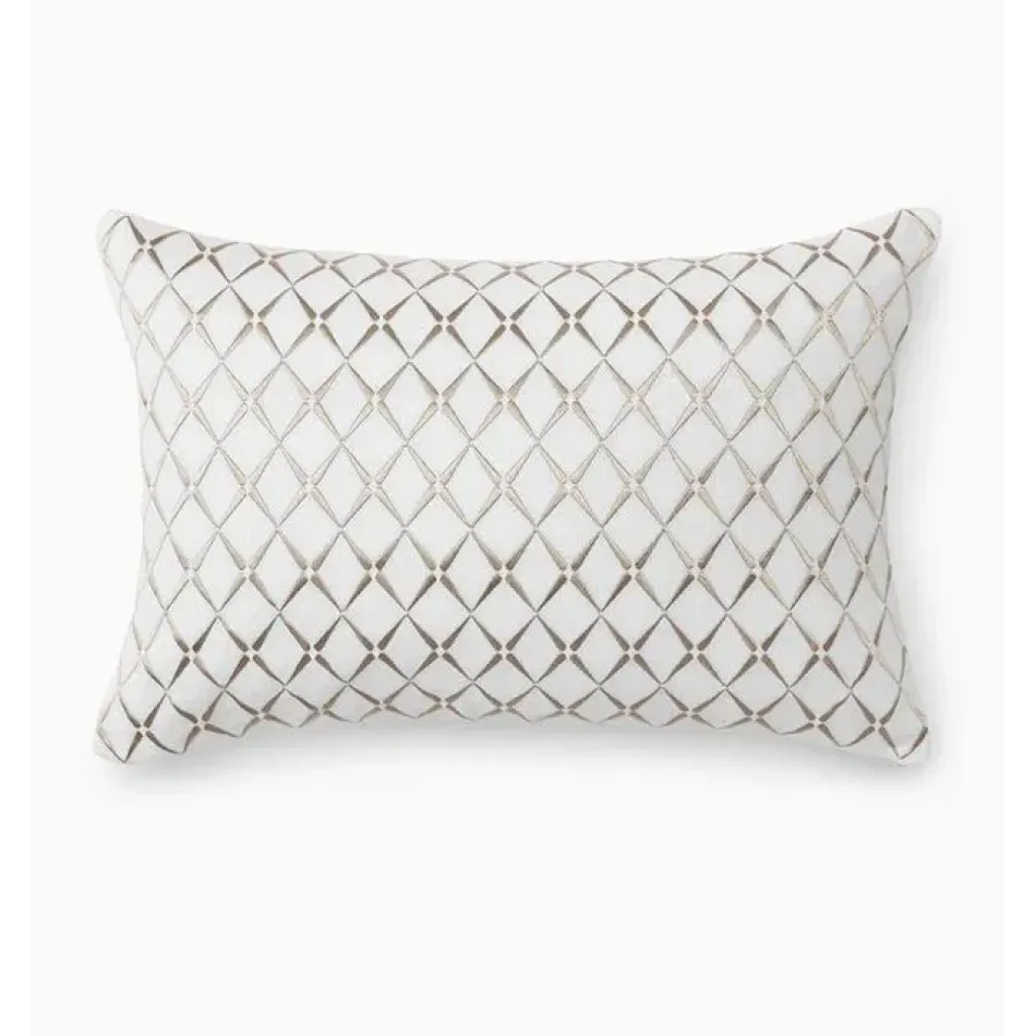 Amaro Decorative Pillow 12 x 18 White/Taupe