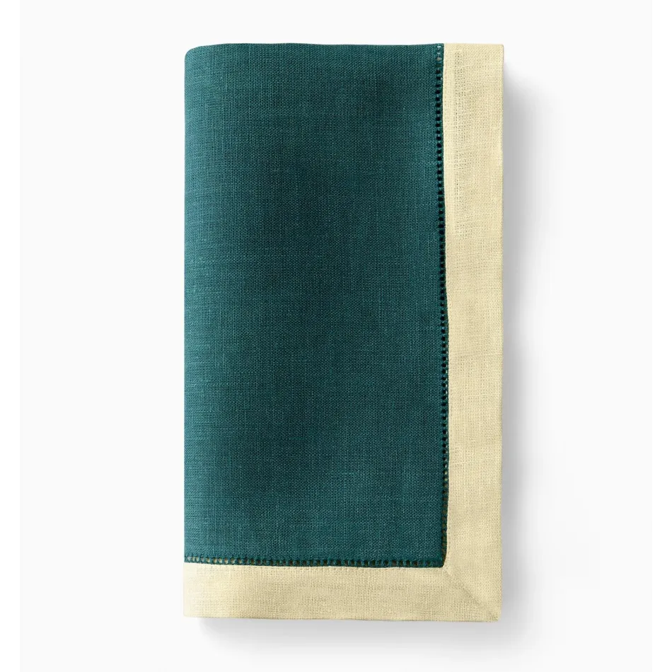 Roma Peacock/Stone Set Of 4 Colorblock Dinner Napkin 20x20"
