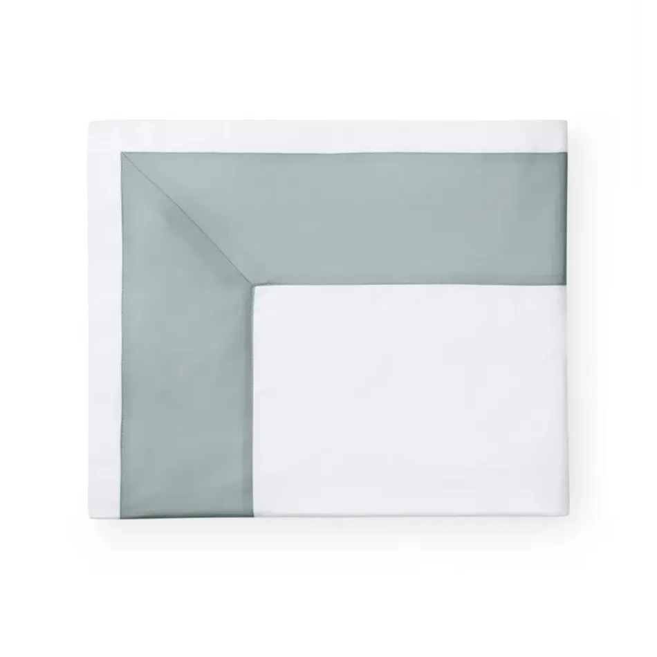 Casida Twin Flat Sheet 74 x 114 White/Seagreen