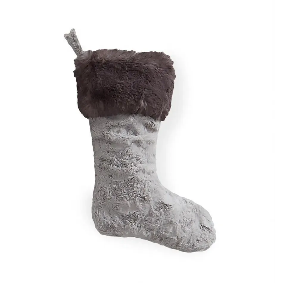 Stivali Faux Fur Stocking Silver