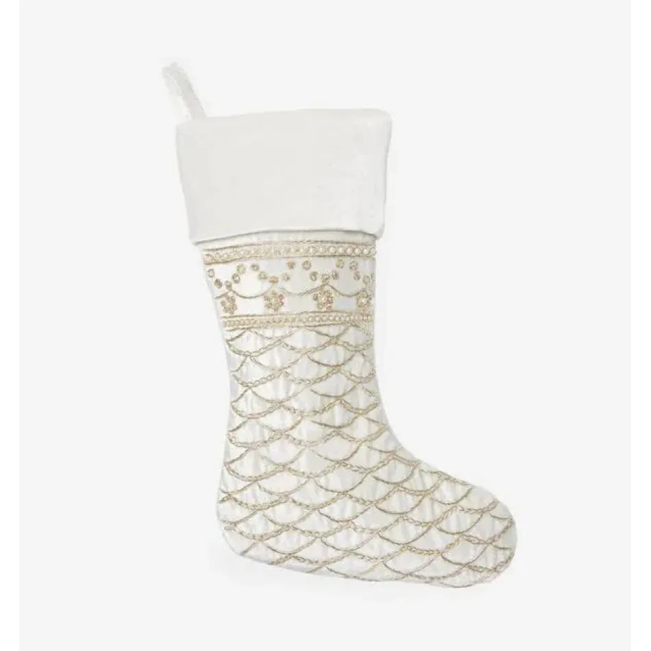 Bolzano Zardozi Stocking Ivory/Gold