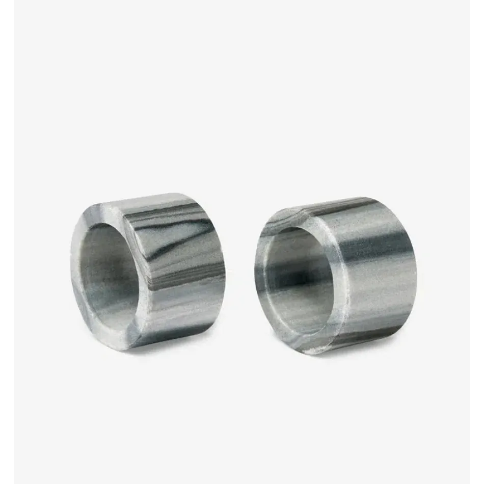 Anelli Set of 2 Napkin Ring Boxed Grey